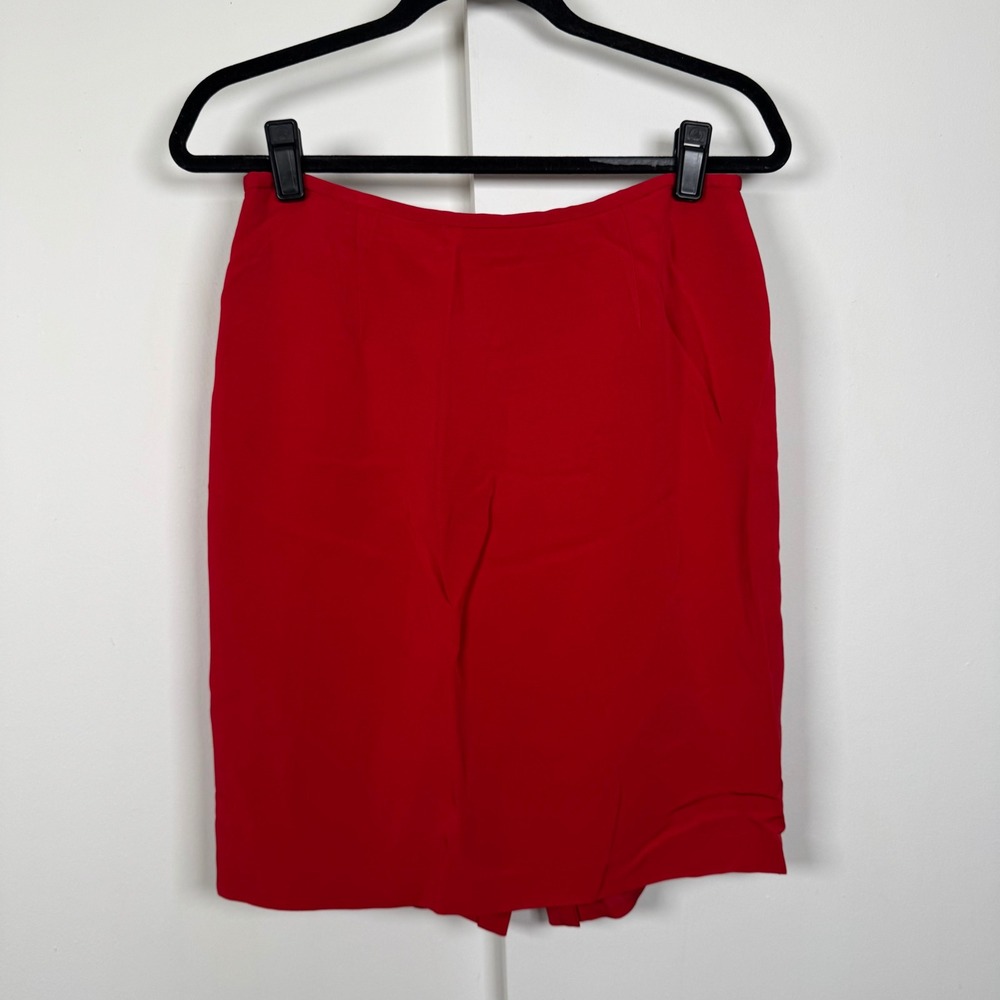 Lafayette 148 New York Red Pencil Skirt Size 10